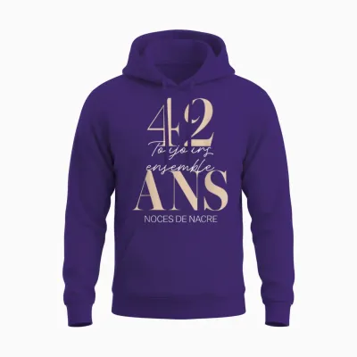 Idée Cadeau 42 Ans De Mariage – Noces De Nacre Unisex Hoodie - Purple