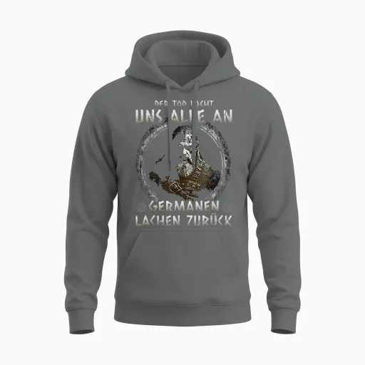 Viking Saying, Germanen Laughter Back, Nordic Viking T-Shirt, Black Unisex Hoodie - Graphite Heather