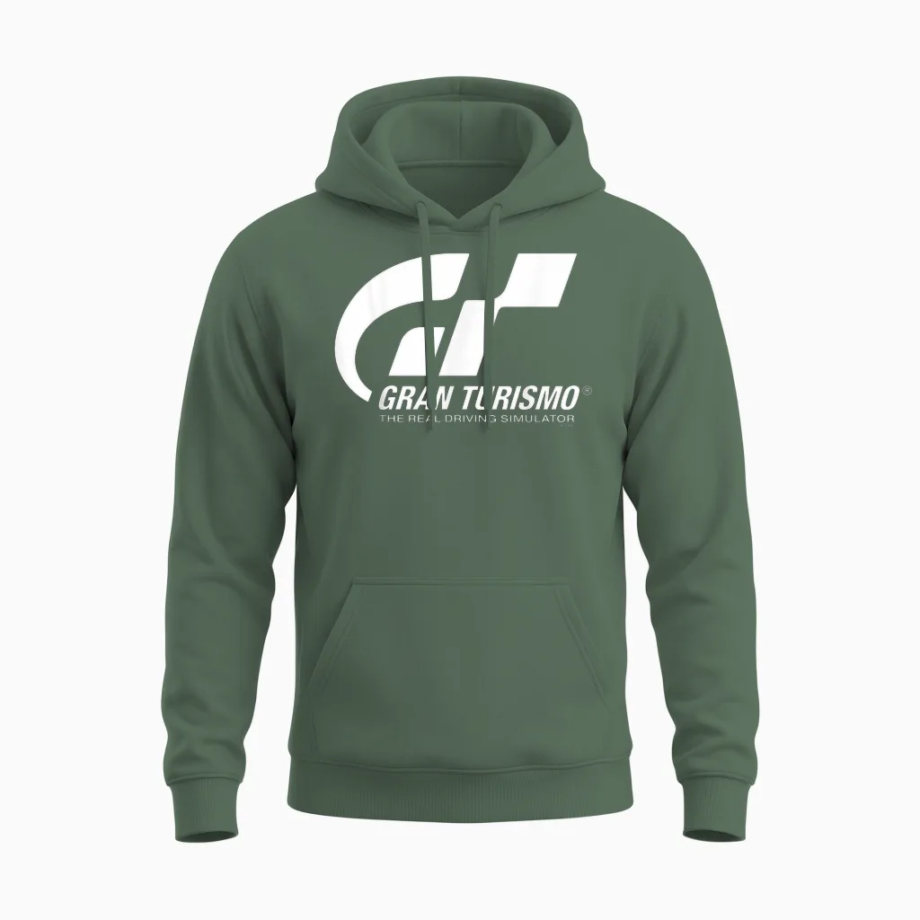 Playstation Gran Turismo the Real Driving Simulator Grey Unisex Hoodie in Military Green
