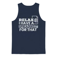 Relax I Have a Spreadsheet for That Funny Accounti Unisex Tank Top - Navy – 1