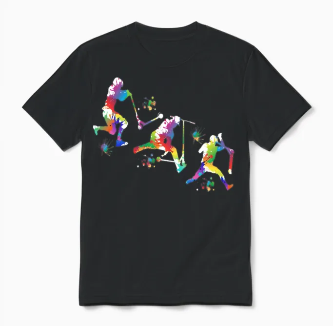 Stunt Scooter Unisex T-Shirt in Black