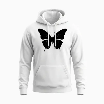 Butterfly Unisex Hoodie - White