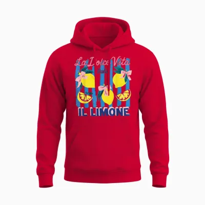 La Dolce Vita Italia Il Limone Vintage Citron été Femme Unisex Hoodie - Red