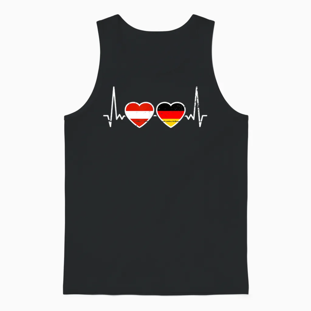 österreich Deutschland Herzschlag Flagge österreicher Unisex Tank Top in Black