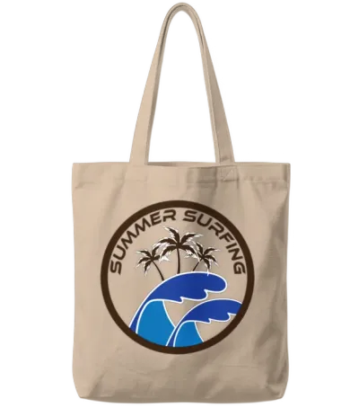 Fresh Hawaiian Style Tshirt Design Summer Surfing Tote Bags - Natural