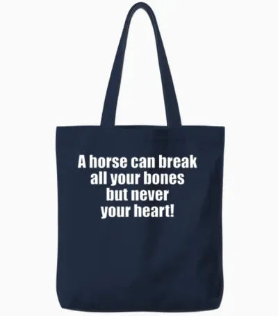 Horse Quote/ Saying Tote Bags - Navy