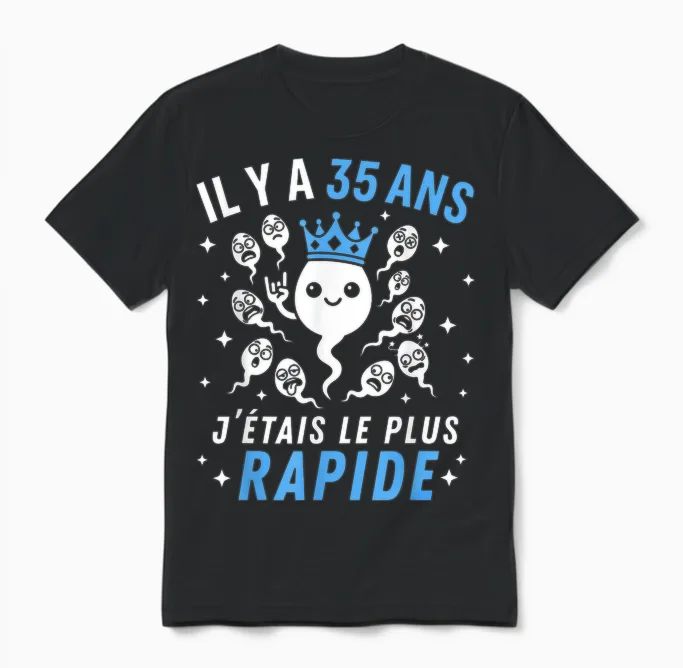 Graine Le Plus Rapide Blague Anniversaire Humour 35 Ans Unisex T-Shirt in Black