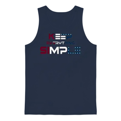 Keep Everything Simple Unisex Tank Top - Navy