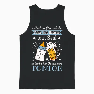 Man Gift Announcement Pregnancy Tonton Future Tonton 2025 Unisex Tank Top - Black