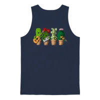 Funny Cactus Unisex Tank Top - Navy – 1