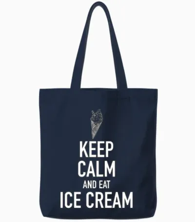 Keep Calm and Eat Ice Cream - Ice Cream - Tb Tote Bags - Navy