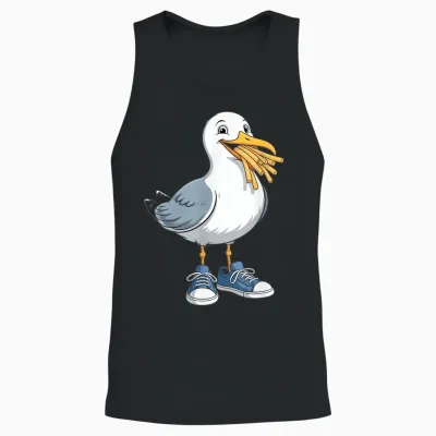 Möwe Sneaker Pommes Cool Unisex Tank Top - Black