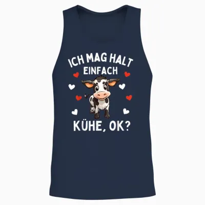 Ich Mag Halt Einfach Kühe - Lustiges Bauerin Landwirtin Kuh Unisex Tank Top - Navy