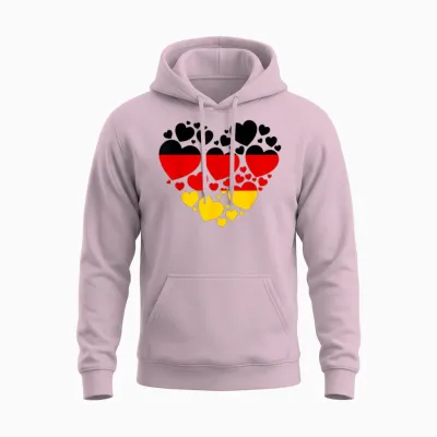 Deutschland Flagge Herz Idee Für Frauen & Deutsche Flagge Erbe Unisex Hoodie - Light Pink