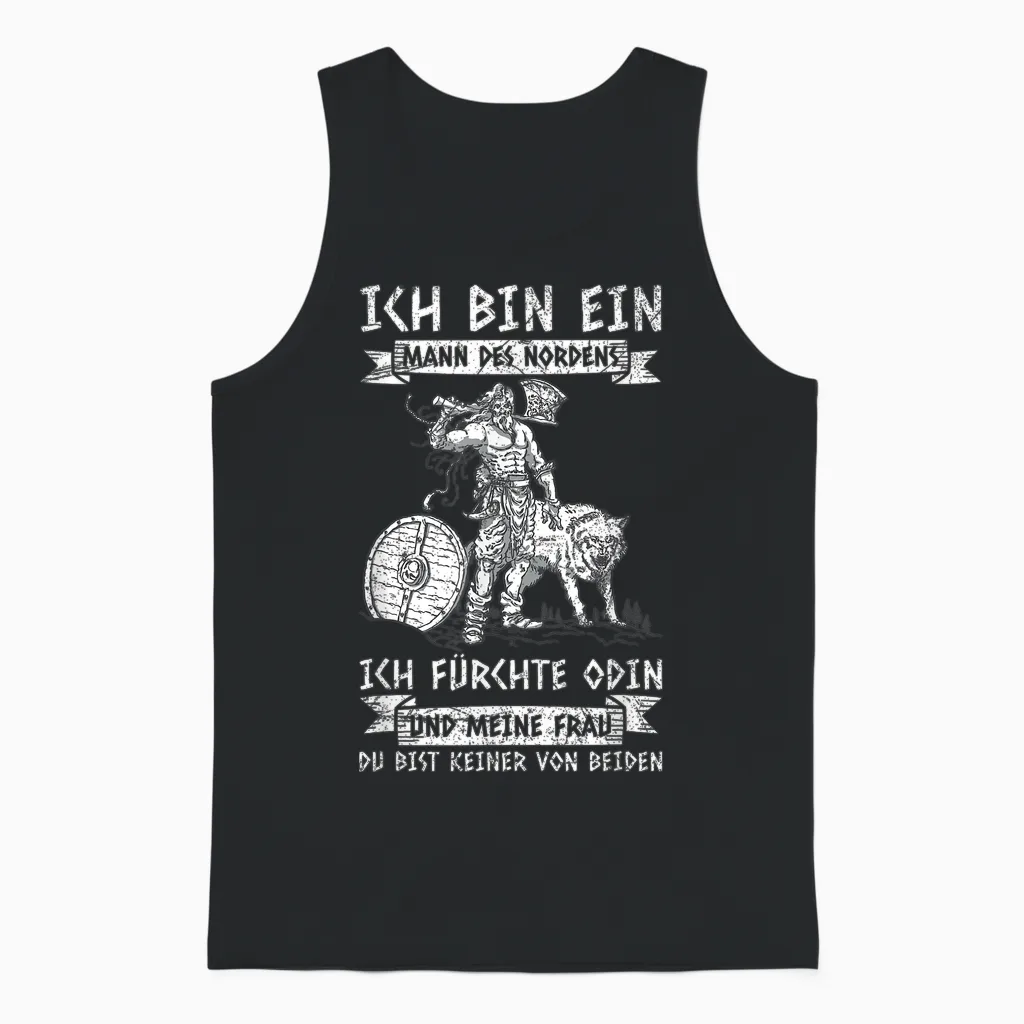 Men's Viking Ich Bin Ein Mann Des Nordens Nordmen T-Shirt, Black, S Unisex Tank Top in Black