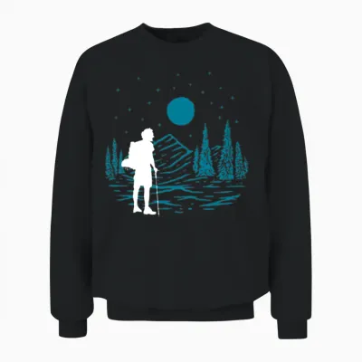 Funny Hiking Hiker Gift Unisex Sweatshirt - Black