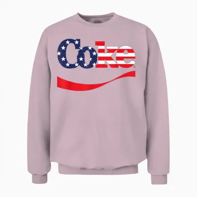 Coca Cola Coke Usa T-Shirt, Grey, S Unisex Sweatshirt - Light Pink