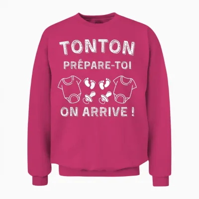 Tonton De Jumeaux - Original Gift Announcement Pregnancy Unisex Sweatshirt - Heliconia