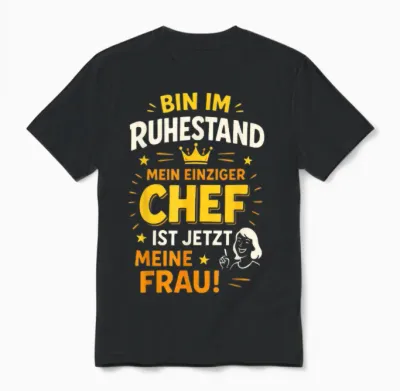 Funny Pension Retirement Retirement T-Shirt with German Text Unisex T-Shirt - Black