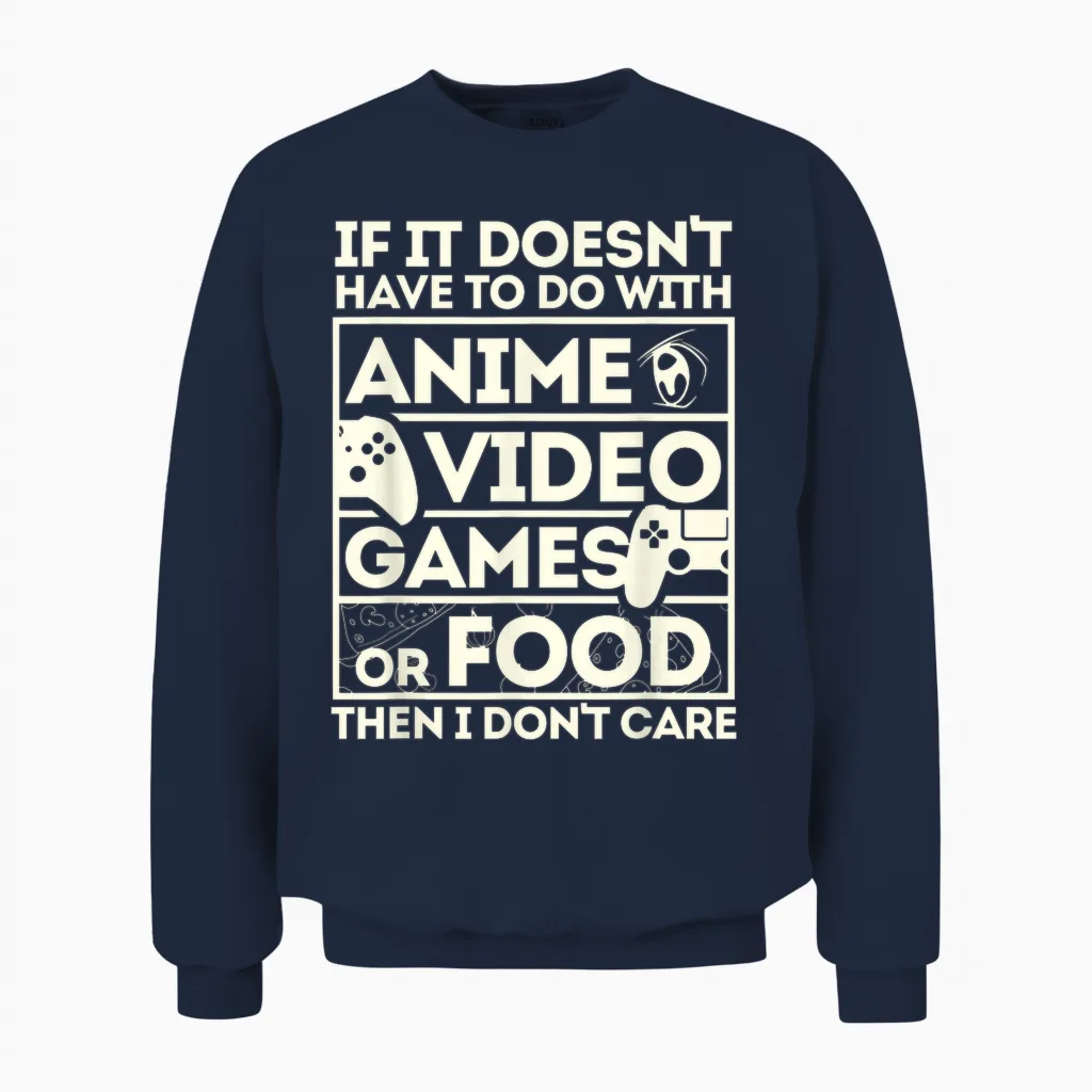 When It's Not About Anime, Video Games or Food Unisex Sweatshirt in Navy