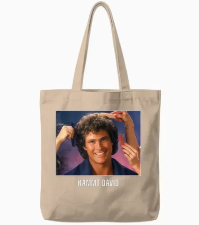 Kämmt David 80s Retro Vintage Tv Kitt Star Camp Funny Fun Tote Bags - Natural
