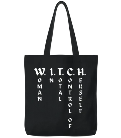 W.i.t.c.h. Woman in Total Control of Herself Tote Bags - Black