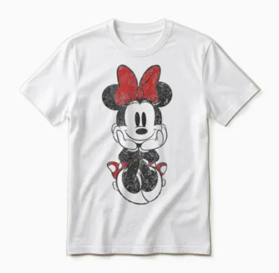 Disney Mickey and Friends Minnie Mouse Vintage Sitting Unisex T-Shirt - White