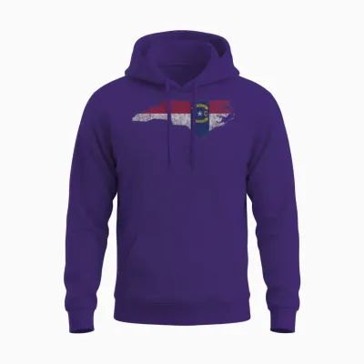 North Carolina Flag Vintage Distressed Unisex Hoodie - Purple