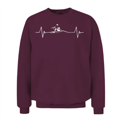 Rowing Heartbeat Love Unisex Sweatshirt - Maroon