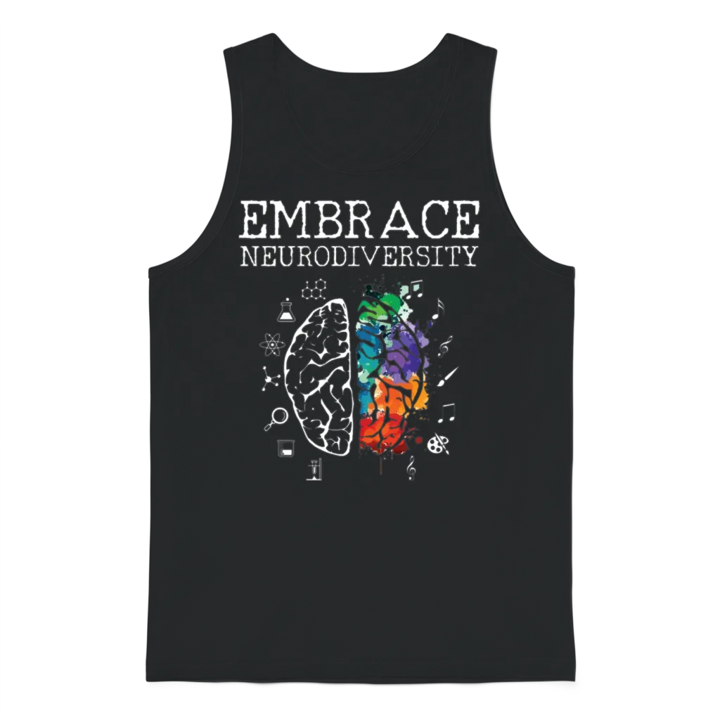 Embrace Neurodiversity - Asd Adhd Autism Awareness Unisex Tank Top - Black