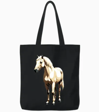 A Pixel Art of a Horse Tote Bags - Black