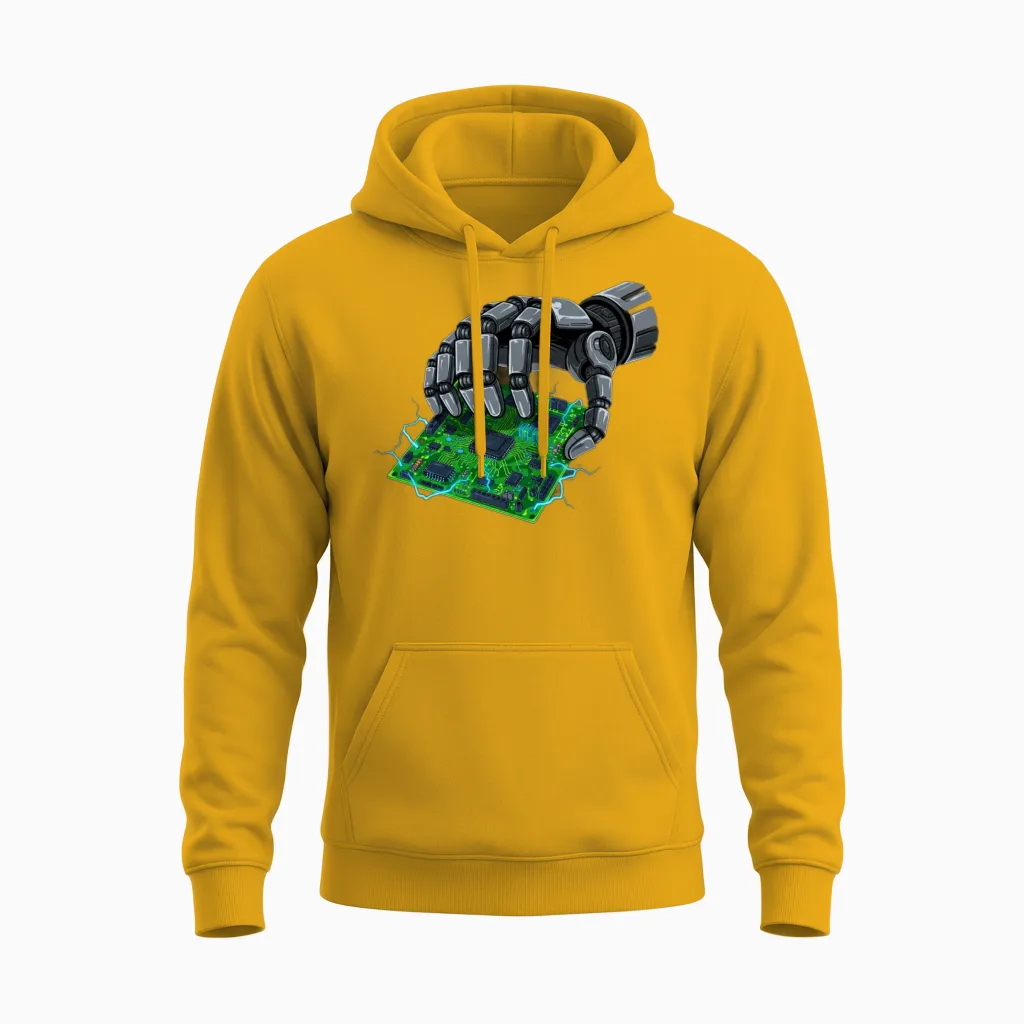 Neon Circuit Breaker Unisex Hoodie in Gold