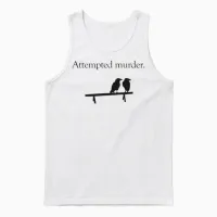 Attempted Murder Unisex Tank Top in White - 1