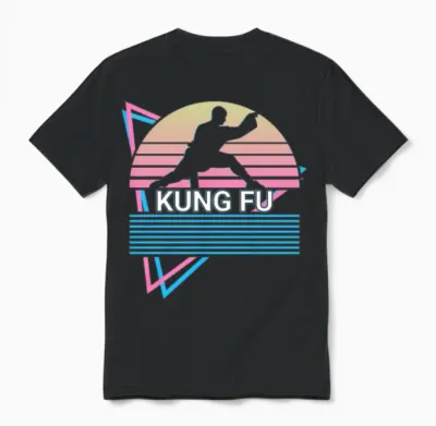 Kung Fu Retro Unisex T-Shirt - Black