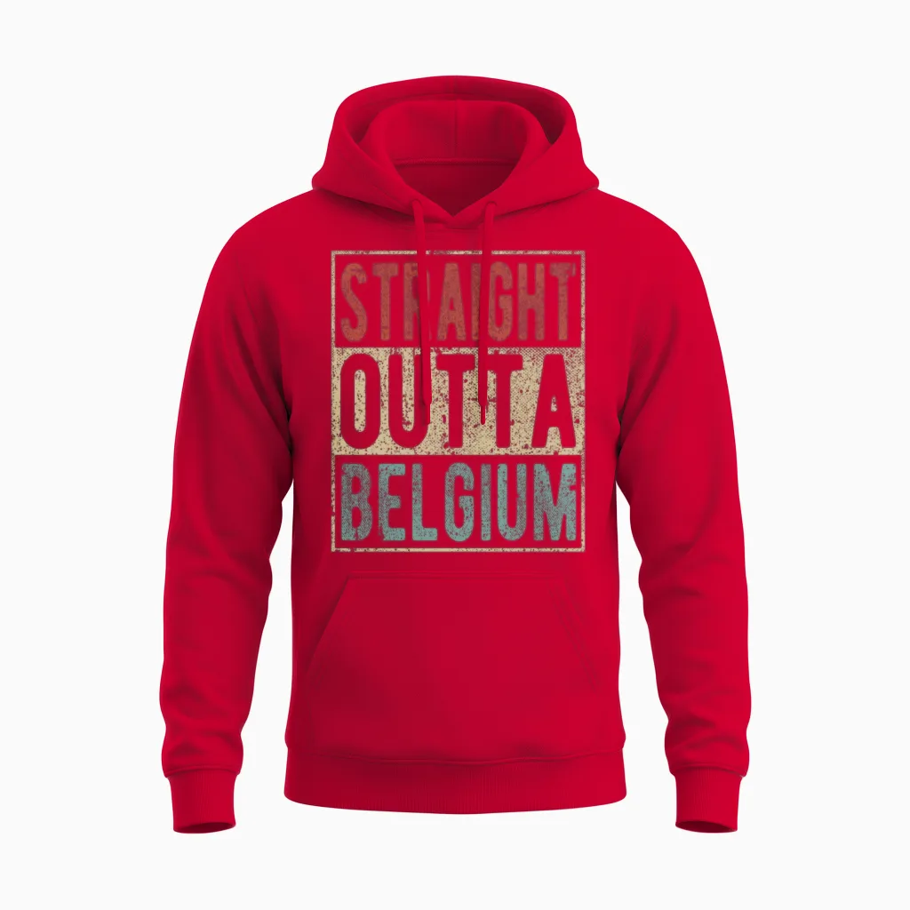 Straight Outta Belgium Unisex Hoodie in Red