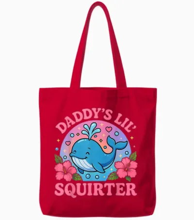 Lustiger Unangemessener Papa Lil Squirter Tote Bags - Red