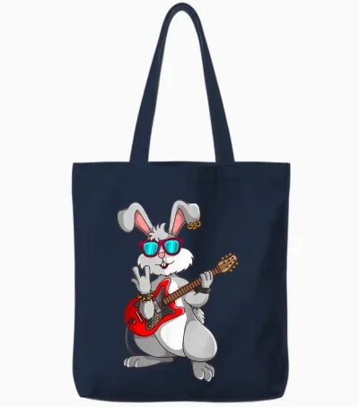 Ostern Hase Rockmusik Osterhase Tote Bags - Navy