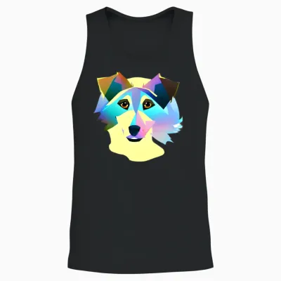 Abstract Collie Dog, Dogs, Pet Lovers Unisex Tank Top - Black