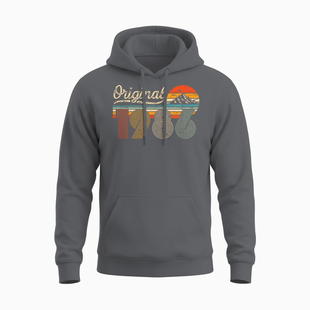 Original 1986 Jahrgang Vintage 40 Jahre Geburtstag Mann Frau Unisex Hoodie in Charcoal