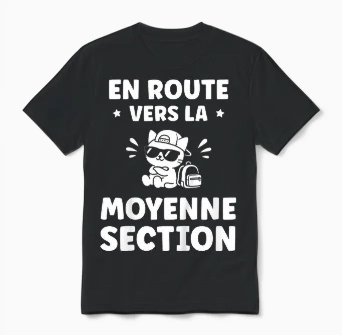 Enfant Humour Maternelle élève Rentrée Des Classes Moyenne Section Unisex T-Shirt in Black