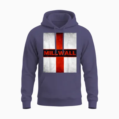Millwall England Englische Flagge Vintage Unisex Hoodie - Heather Sport Dark Navy