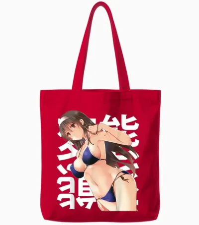 Anime Manga Lewd Esthétique Waifu Otaku Soumis Japonais Tote Bags - Red