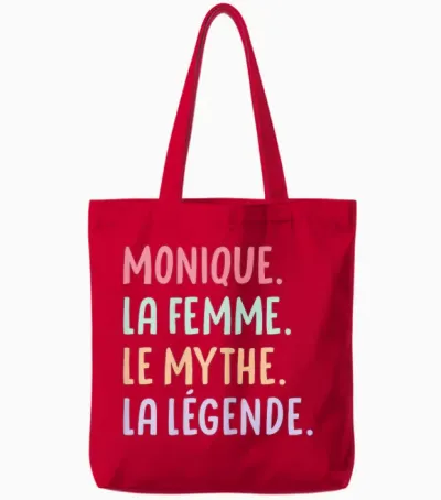 Woman Girlfriend Humour Personalized Gift Name Monique Tote Bags - Red
