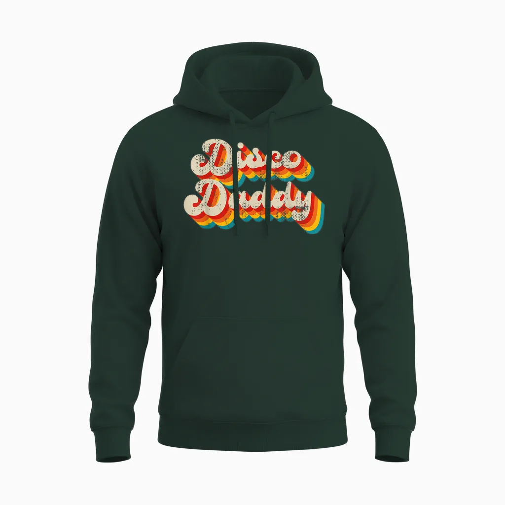 Disco Costume 70s Vintage Men Women Retro Disco Daddy Unisex Hoodie in Forest