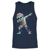 Dabbing Mummy Zombie Halloween Costume Zombie Dab Unisex Tank Top - Navy – 2