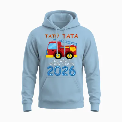Kinder Ich Werde Großer Cousin 2026 Unisex Hoodie - Light Blue