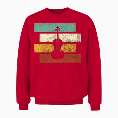 Violin Retro Unisex Sweatshirt - Red