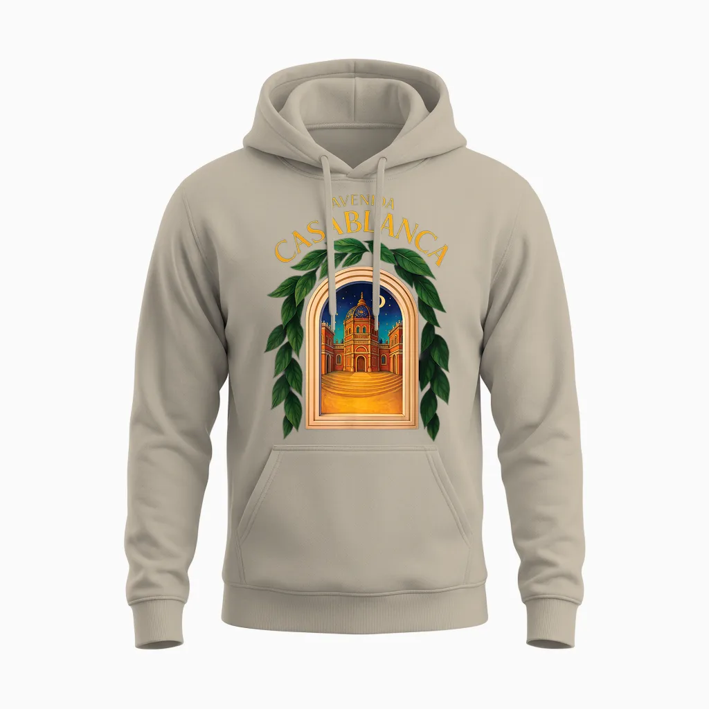 Avenida Casablanca Morocco Casablanca Road Travel Maroc Unisex Hoodie in Sand