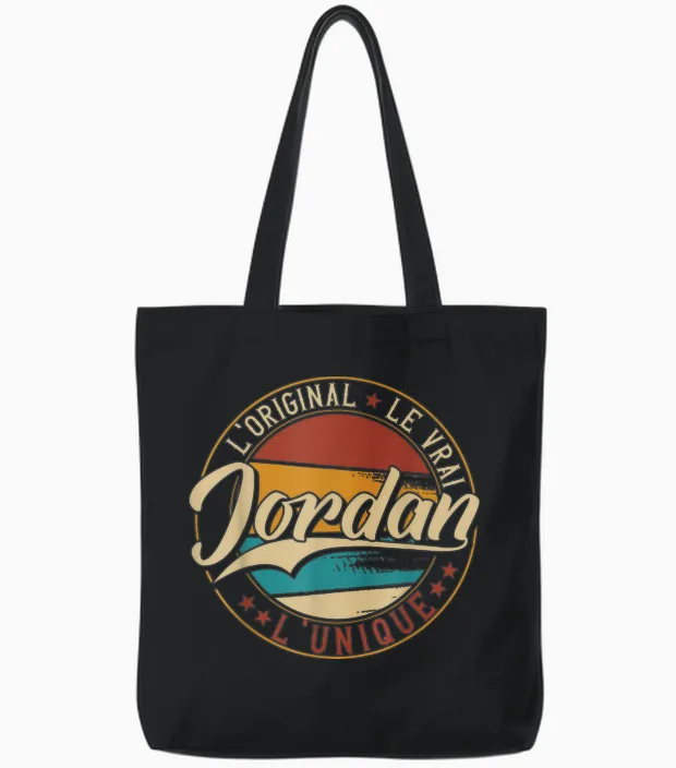 Jordan the Original the True the Unique Mens & Boys T-Shirt, Black, S Tote Bags in Black