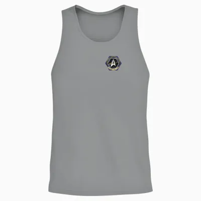 Star Trek Ds9 Starfleet Command Pocket Badge Graphic Unisex Tank Top - Sport Grey